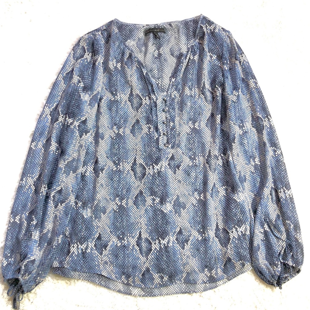 White House Black Market Snake Print Blouse